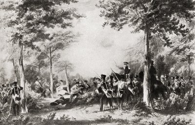 The Battle of Bossenden Wood by English School